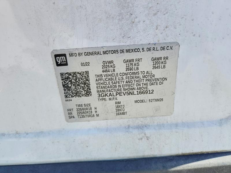 Aukcja sprzedaży 2022 Gmc Terrain, vin: 3GKALPEV5NL166912, numer aukcji: 54220816