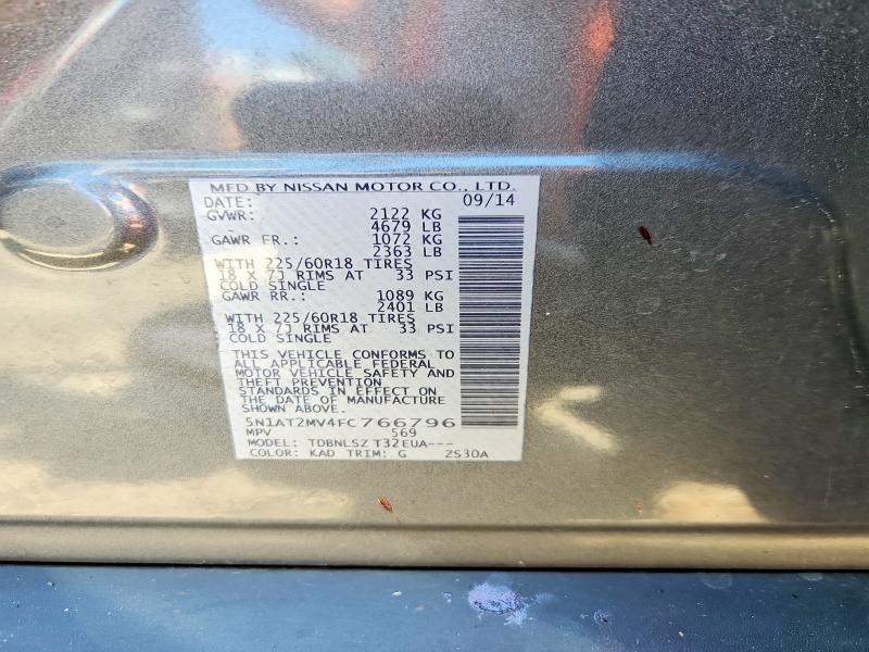 Продажа на аукционе авто 2015 Nissan Rogue, vin: 5N1AT2MV4FC766796, номер лота: 52086476