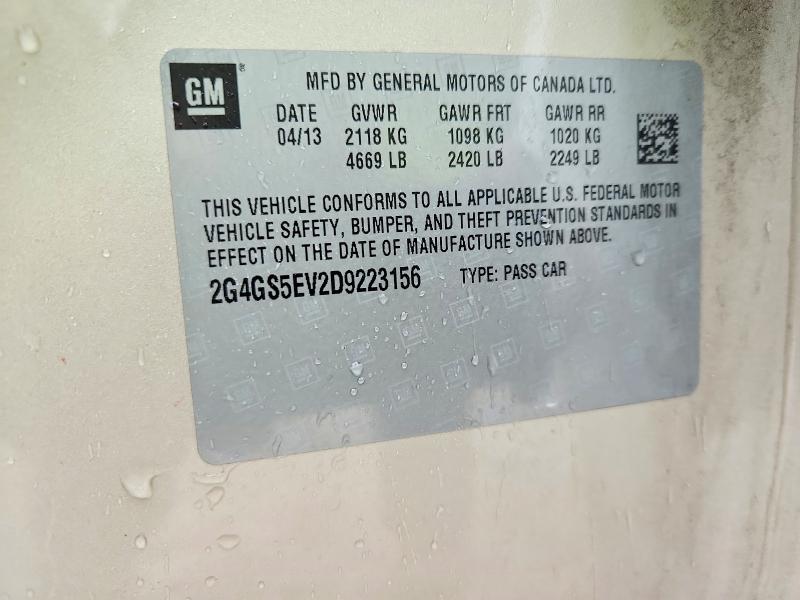 53152486 :رقم المزاد ، 2G4GS5EV2D9223156 vin ، 2013 Buick Regal مزاد بيع