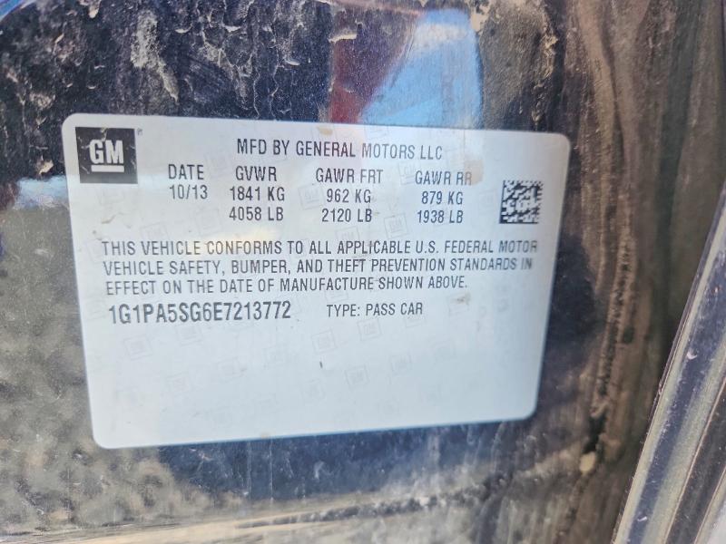 Продаж на аукціоні авто 2014 Chevrolet Cruze, vin: 1G1PA5SG6E7213772, номер лоту: 54557886