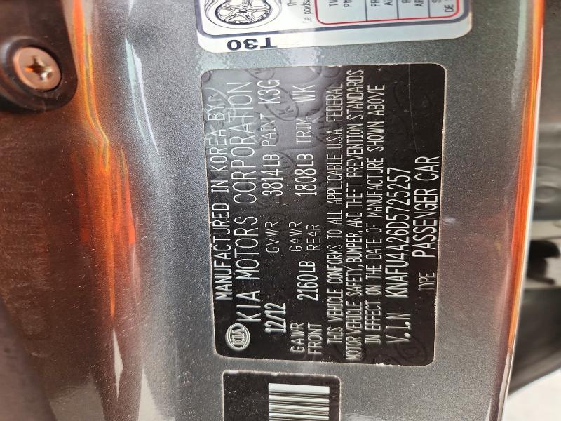 2013 Kia Forte მანქანა იყიდება აუქციონზე, vin: KNAFU4A26D5725257, აუქციონის ნომერი: 53411616