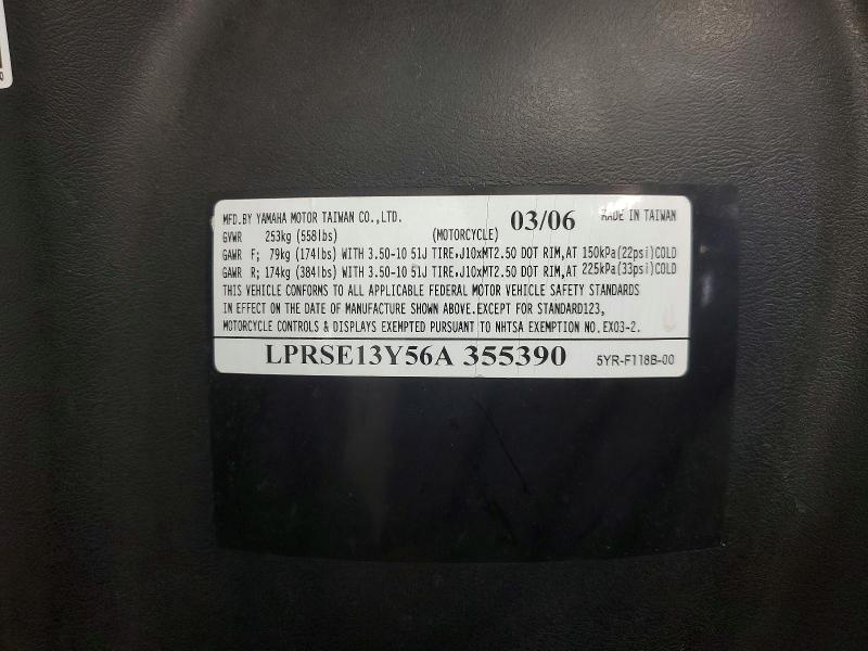 54297046 :رقم المزاد ، LPRSE13Y56A355390 vin ، 2006 Yamaha Yj125 مزاد بيع
