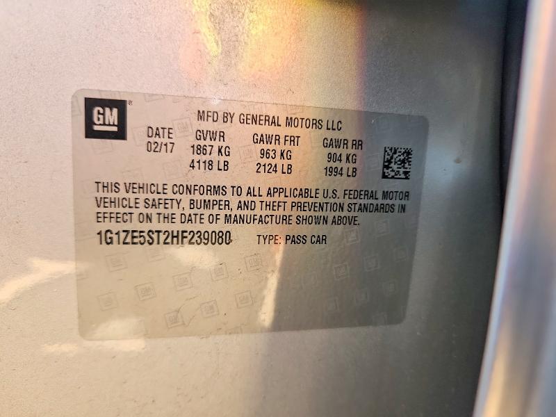 2017 Chevrolet Malibu მანქანა იყიდება აუქციონზე, vin: 1G1ZE5ST2HF239080, აუქციონის ნომერი: 53598466