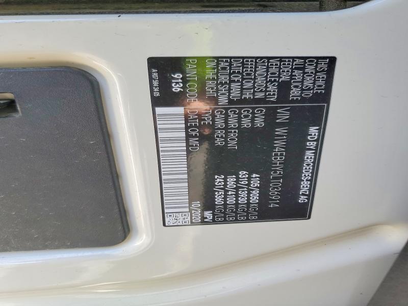 53063946 :رقم المزاد ، W1W4EBHY5LT036914 vin ، 2020 Mercedes Benz Sprinter مزاد بيع