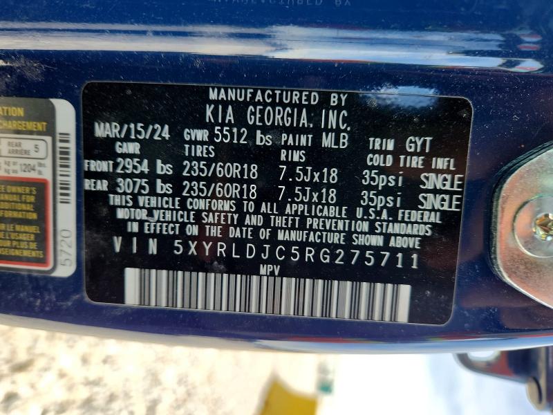 Aukcja sprzedaży 2024 Kia Sorento, vin: 5XYRLDJC5RG275711, numer aukcji: 54793006