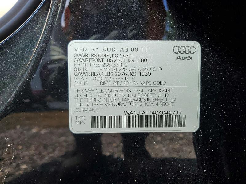 Продажа на аукционе авто 2012 Audi Q5, vin: WA1LFAFP4CA042797, номер лота: 54200586