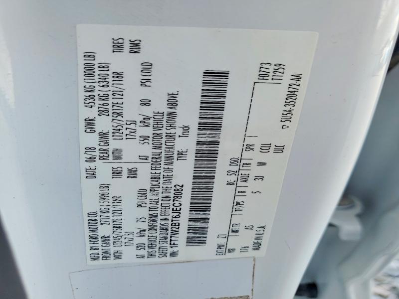 Продаж на аукціоні авто 2018 Ford F250, vin: 1FT7W2BT6JEC78082, номер лоту: 54733156