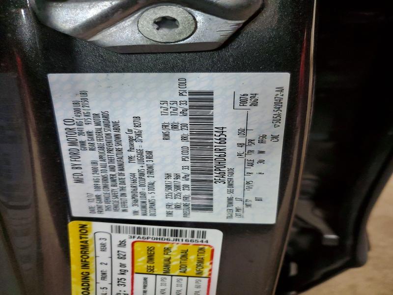2018 Ford Fusion მანქანა იყიდება აუქციონზე, vin: 3FA6P0HD6JR166544, აუქციონის ნომერი: 53132076