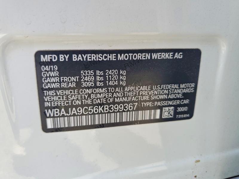 Продажа на аукционе авто 2019 Bmw 530e, vin: WBAJA9C56KB399367, номер лота: 52355666