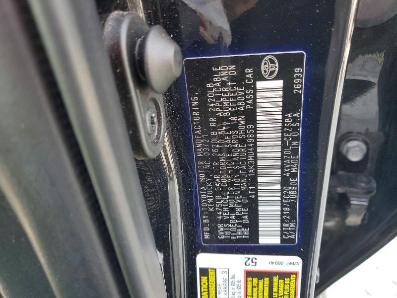Продаж на аукціоні авто 2021 Toyota Camry, vin: 4T1T11AK3MU449859, номер лоту: 52304066