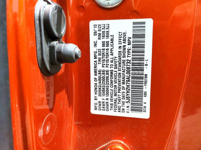 2010 Honda Element მანქანა იყიდება აუქციონზე, vin: 5J6YH2H79AL008732, აუქციონის ნომერი: 52504666