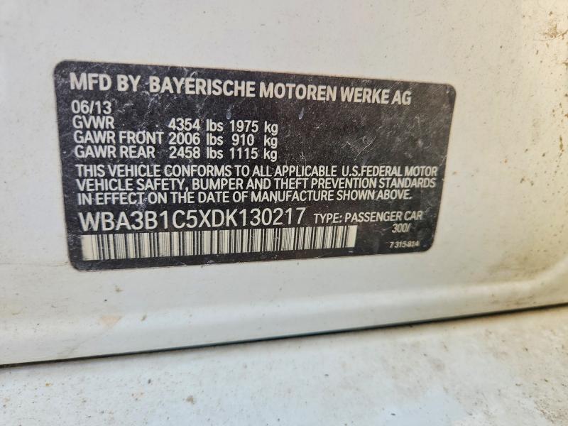 Продажа на аукционе авто 2013 Bmw 320, vin: WBA3B1C5XDK130217, номер лота: 53525196