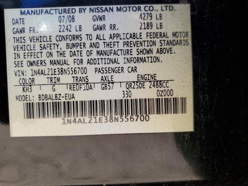 Продажа на аукционе авто 2008 Nissan Altima, vin: 1N4AL21E38N556700, номер лота: 52588196