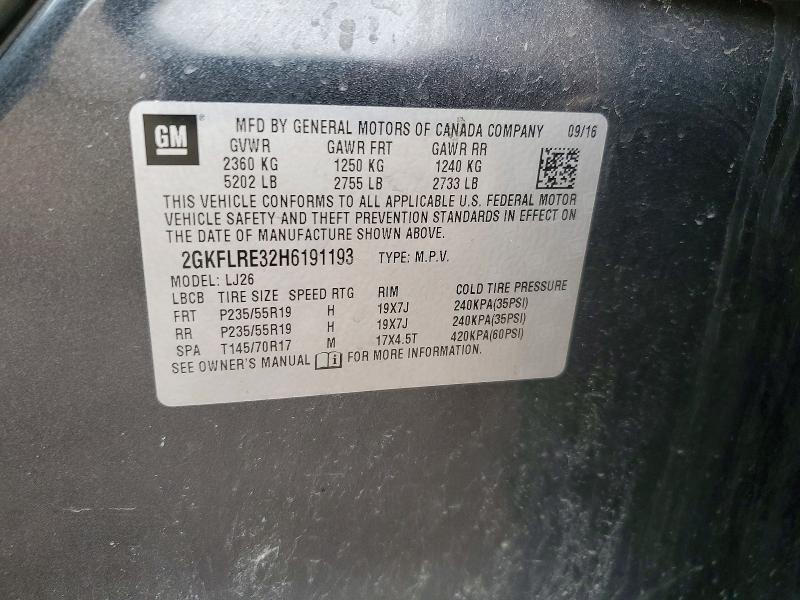 2017 Gmc Terrain მანქანა იყიდება აუქციონზე, vin: 2GKFLRE32H6191193, აუქციონის ნომერი: 48807946