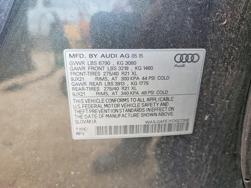 Aukcja sprzedaży 2015 Audi Q7, vin: WA1LGAFE7FD027306, numer aukcji: 54012976