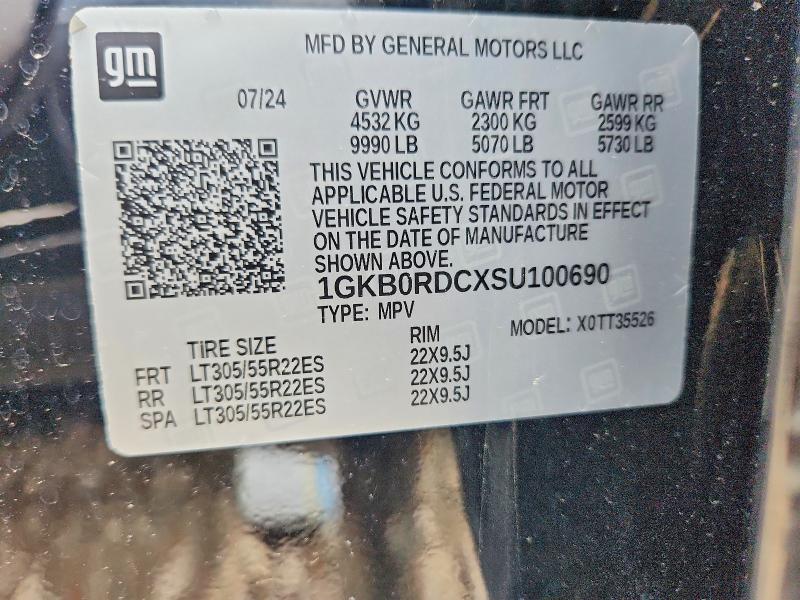 2025 Gmc Hummer Suv მანქანა იყიდება აუქციონზე, vin: 1GKB0RDCXSU100690, აუქციონის ნომერი: 52662756