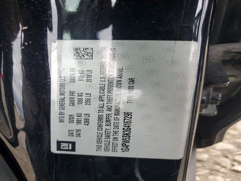 Aukcja sprzedaży 2016 Buick Verano, vin: 1G4PW5SK3G4167296, numer aukcji: 51168006