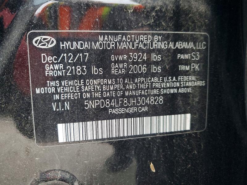 Продаж на аукціоні авто 2018 Hyundai Elantra, vin: 5NPD84LF8JH304828, номер лоту: 52382336
