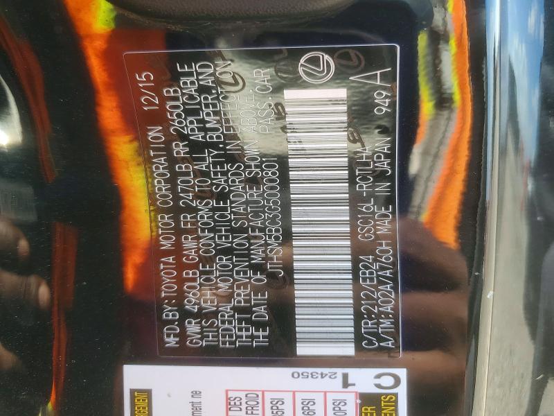 51669766 :رقم المزاد ، JTHSM5BC3G5000801 vin ، 2016 Lexus Rc مزاد بيع