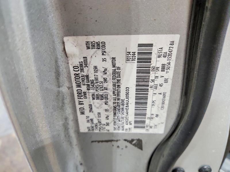 54019286 :رقم المزاد ، 4M2EN4HE8AUJ05033 vin ، 2010 Mercury Mountaineer مزاد بيع