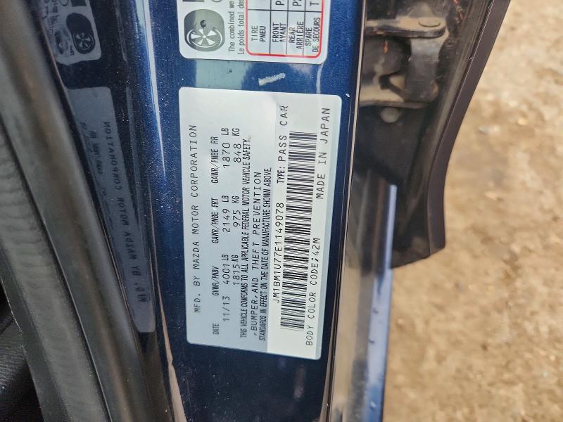 54446016 :رقم المزاد ، JM1BM1U77E1149078 vin ، 2014 Mazda 3 مزاد بيع