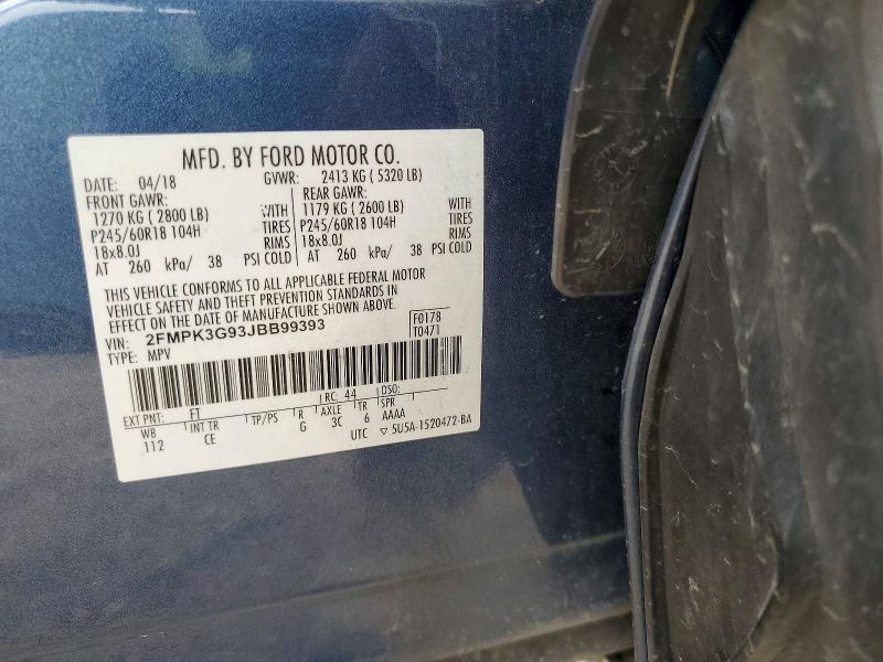 Aukcja sprzedaży 2018 Ford Edge, vin: 2FMPK3G93JBB99393, numer aukcji: 52545606