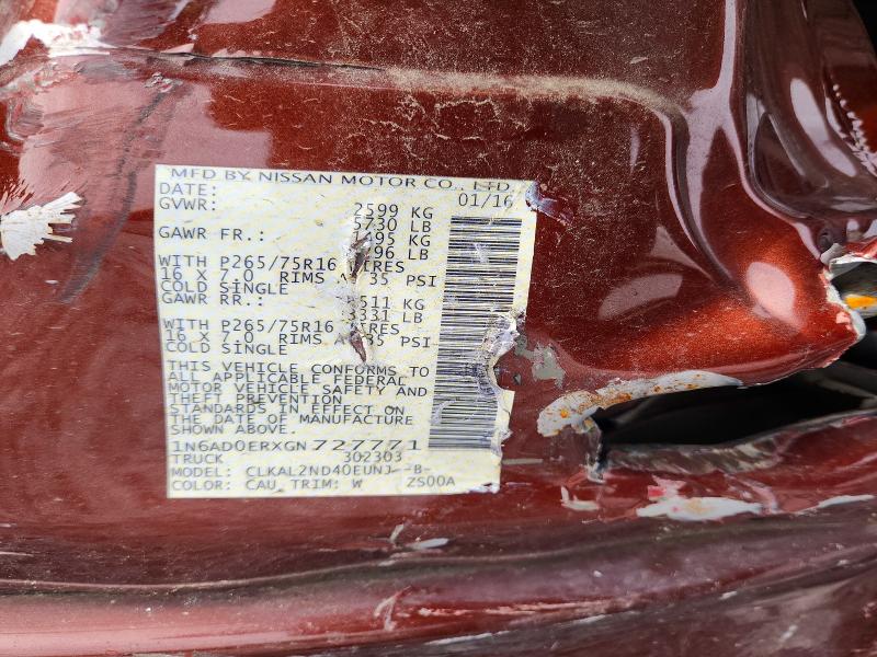 2016 Nissan Frontier მანქანა იყიდება აუქციონზე, vin: 1N6AD0ERXGN727771, აუქციონის ნომერი: 52711236