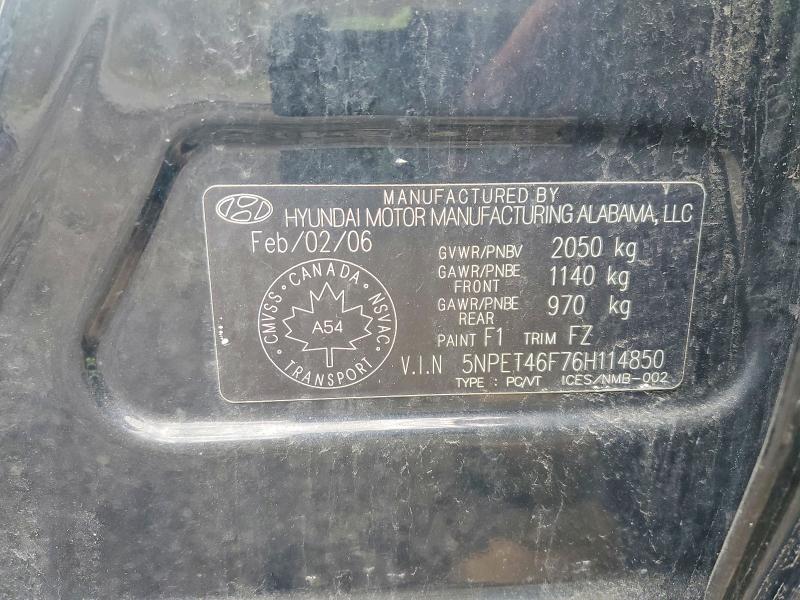 Продажа на аукционе авто 2006 Hyundai Sonata, vin: 5NPET46F76H114850, номер лота: 53544796