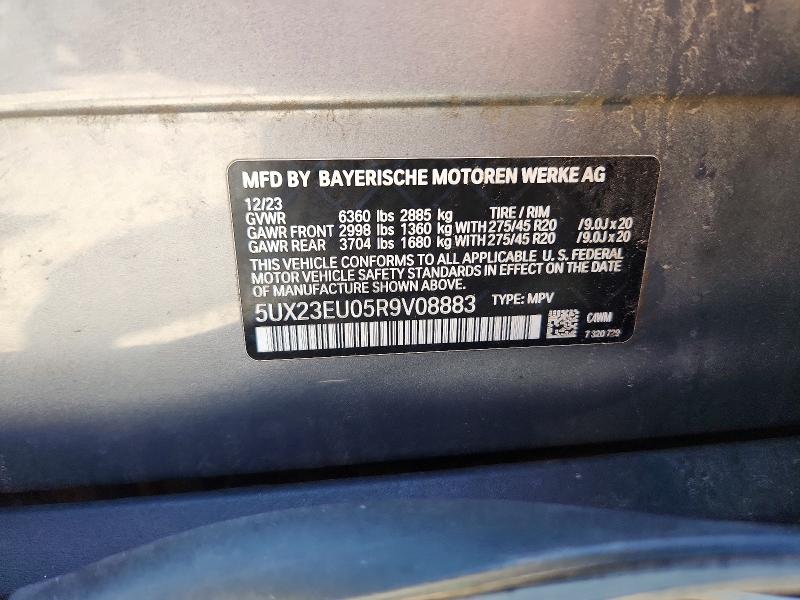 53060716 :رقم المزاد ، 5UX23EU05R9V08883 vin ، 2024 Bmw X5 مزاد بيع