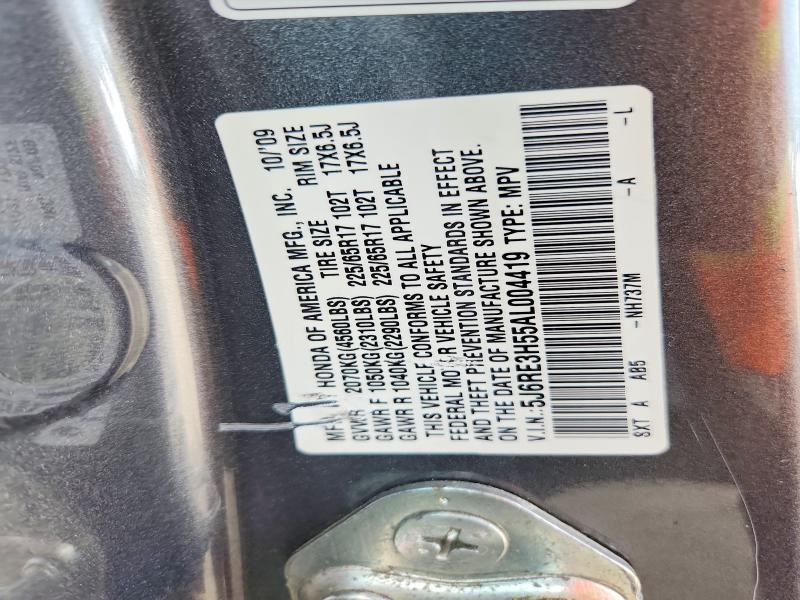 Продаж на аукціоні авто 2010 Honda Cr-v, vin: 5J6RE3H55AL004419, номер лоту: 54338836