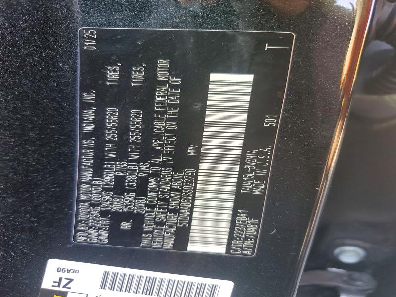 52041766 :رقم المزاد ، 5TDAAAB6XSS023780 vin ، 2025 Lexus Tx 350 مزاد بيع