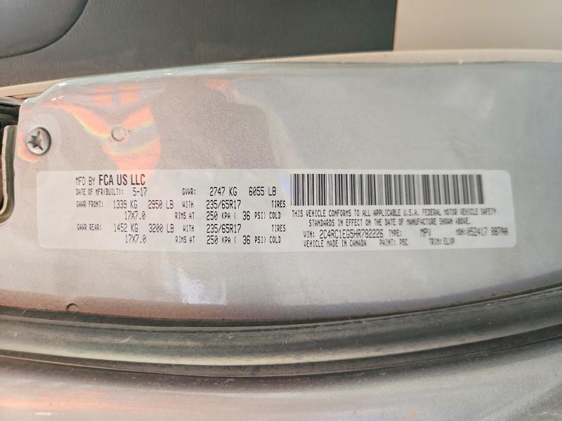 Aukcja sprzedaży 2017 Chrysler Pacifica, vin: 2C4RC1EG5HR782226, numer aukcji: 53182236
