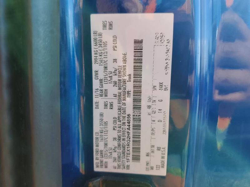2017 Ford F150 მანქანა იყიდება აუქციონზე, vin: 1FTEX1RG2HFA44856, აუქციონის ნომერი: 55226096