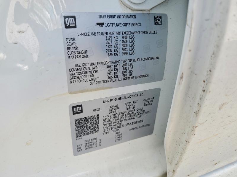 Aukcja sprzedaży 2023 Gmc Sierra, vin: 1GTPUAEK8PZ199503, numer aukcji: 52490356