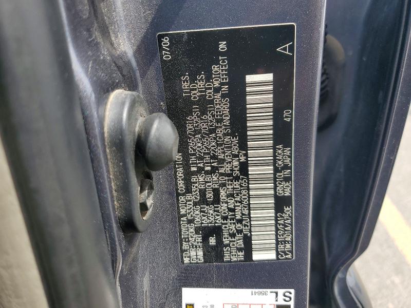 Aukcja sprzedaży 2006 Toyota 4runner, vin: JTEZU14R760081657, numer aukcji: 55726066