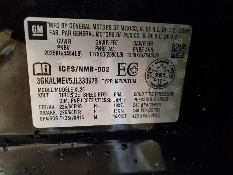 Aukcja sprzedaży 2018 Gmc Terrain, vin: 3GKALMEV5JL330975, numer aukcji: 53549726