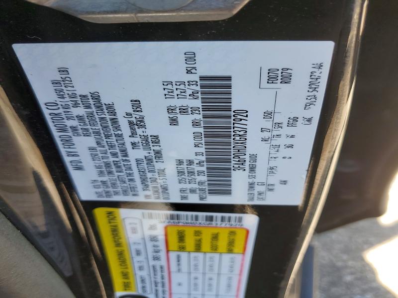 Aukcja sprzedaży 2016 Ford Fusion, vin: 3FA6P0HDXGR377920, numer aukcji: 53567126
