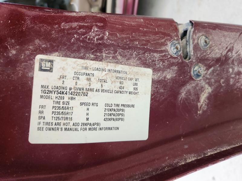 Aukcja sprzedaży 2001 Pontiac Bonneville, vin: 1G2HY54K414220762, numer aukcji: 53013216