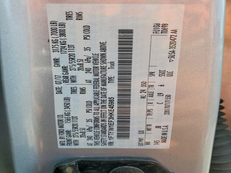 Aukcja sprzedaży 2017 Ford F150, vin: 1FTEW1EF3HKE45985, numer aukcji: 52513176