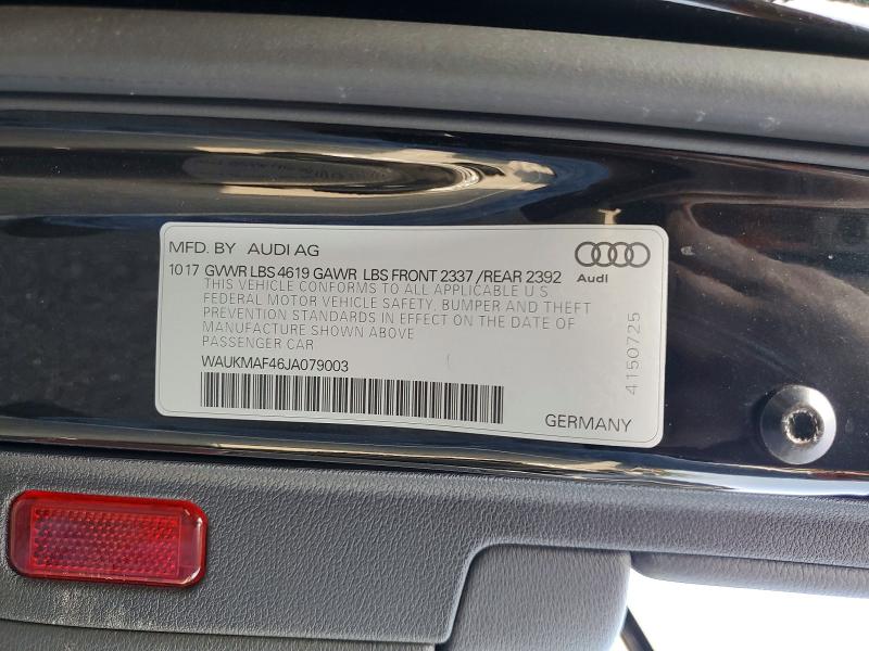 2018 Audi A4 მანქანა იყიდება აუქციონზე, vin: WAUKMAF46JA079003, აუქციონის ნომერი: 52258946