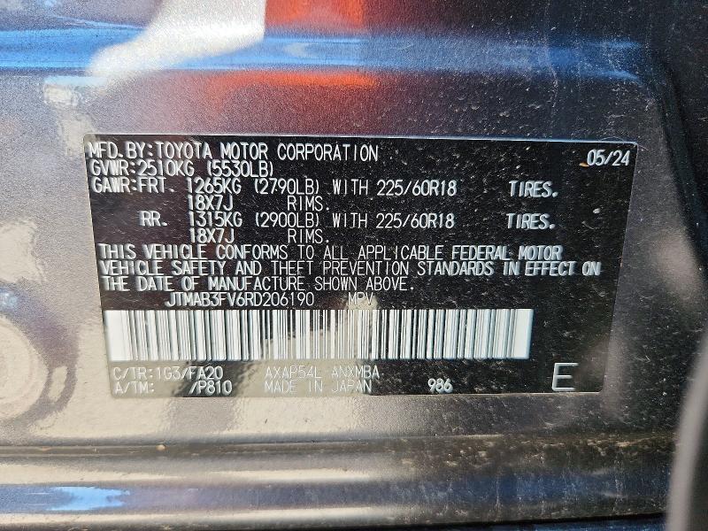 Aukcja sprzedaży 2024 Toyota Rav4 Prime, vin: JTMAB3FV6RD206190, numer aukcji: 54469556
