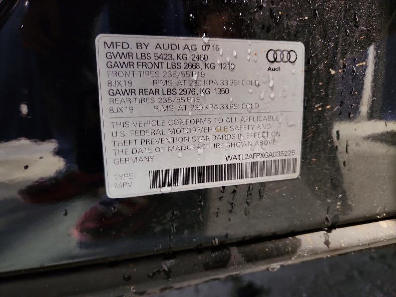 Продаж на аукціоні авто 2016 Audi Q5, vin: WA1L2AFPXGA035225, номер лоту: 52052856