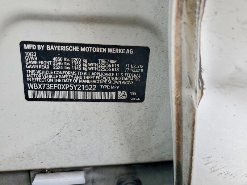 55182606 :رقم المزاد ، WBX73EF0XP5Y21522 vin ، 2023 Bmw X1 مزاد بيع