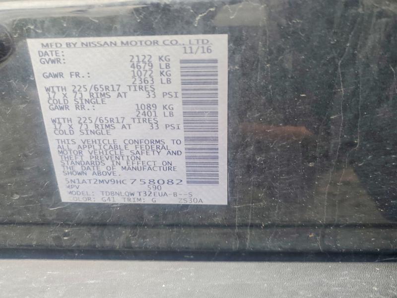 Продаж на аукціоні авто 2017 Nissan Rogue, vin: 5N1AT2MV9HC758082, номер лоту: 52854876