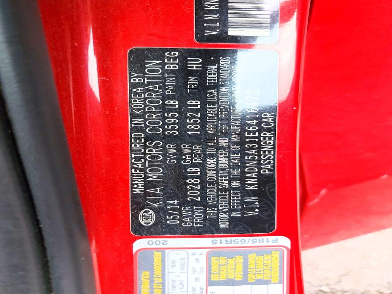 55363896 :رقم المزاد ، KNADN5A31E6416472 vin ، 2014 Kia Rio مزاد بيع