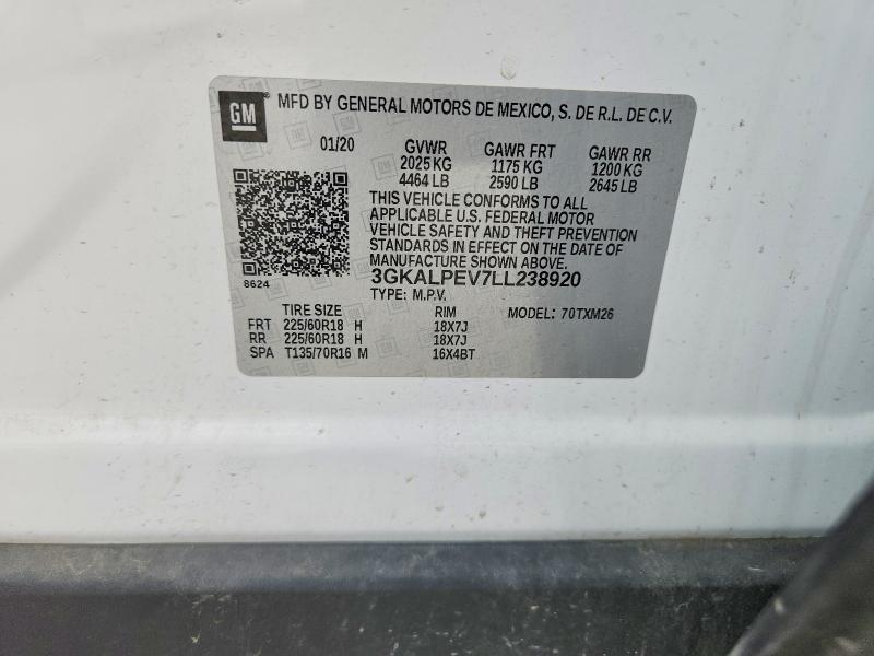 Продаж на аукціоні авто 2020 Gmc Terrain, vin: 3GKALPEV7LL238920, номер лоту: 52437206