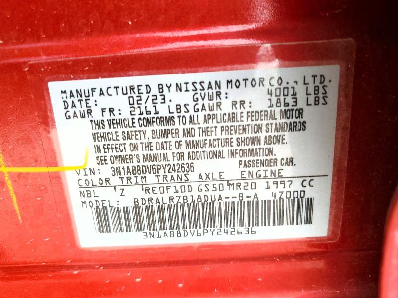 Aukcja sprzedaży 2023 Nissan Sentra, vin: 3N1AB8DV6PY242636, numer aukcji: 54286426