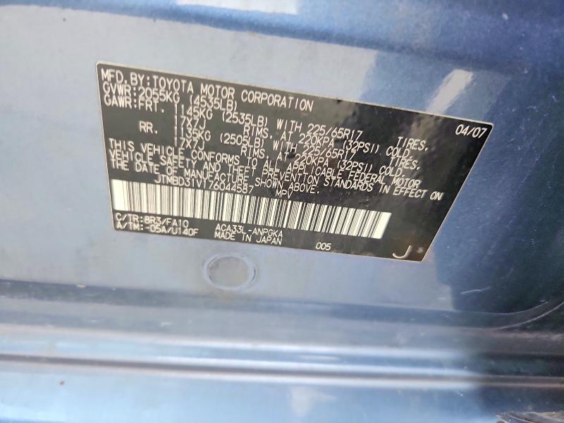 Aukcja sprzedaży 2007 Toyota Rav4, vin: JTMBD31V176044587, numer aukcji: 54536266