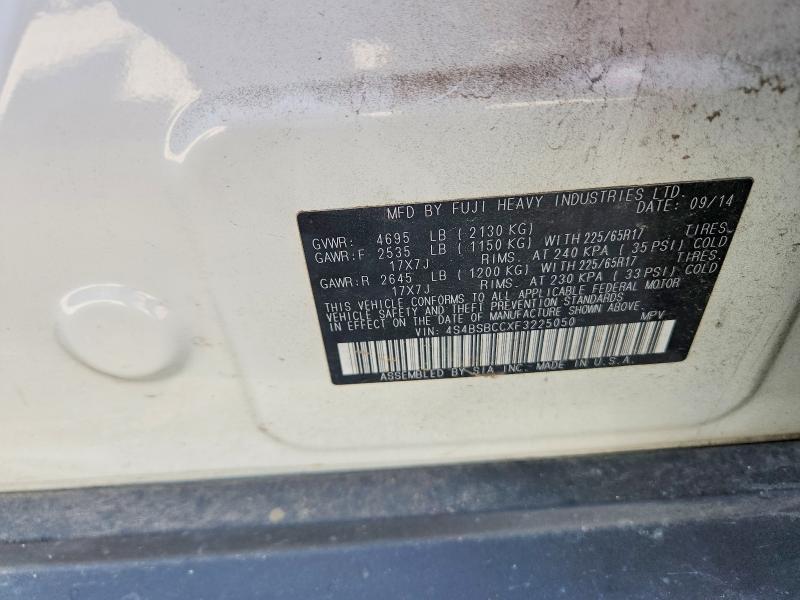 Aukcja sprzedaży 2015 Subaru Outback, vin: 4S4BSBCCXF3225050, numer aukcji: 52579186