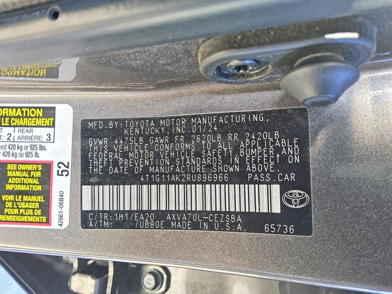Aukcja sprzedaży 2024 Toyota Camry, vin: 4T1G11AK2RU896966, numer aukcji: 52694576